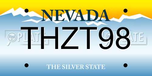 THZT98 Nevada License Plate