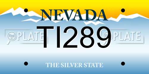 TI289 Nevada License Plate