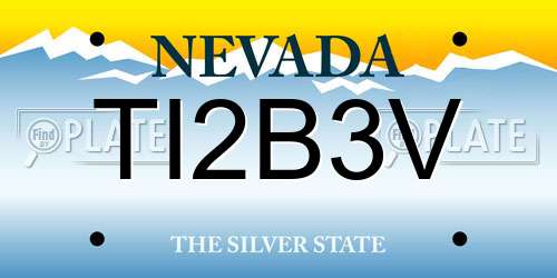 TI2B3V Nevada License Plate