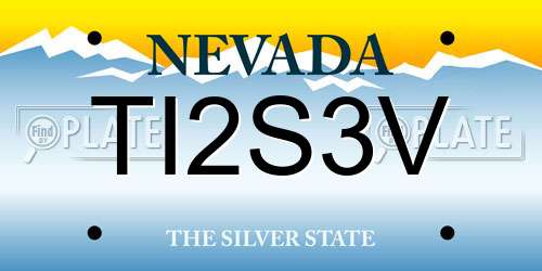 TI2S3V Nevada License Plate