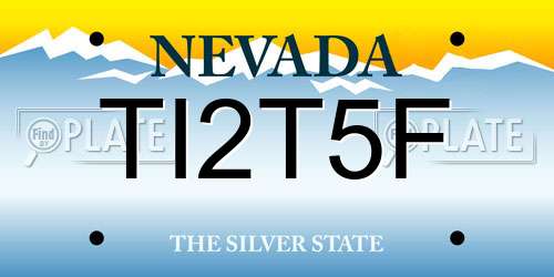 TI2T5F Nevada License Plate