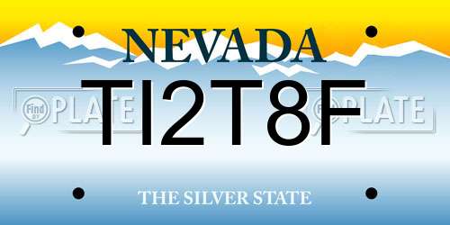 TI2T8F Nevada License Plate