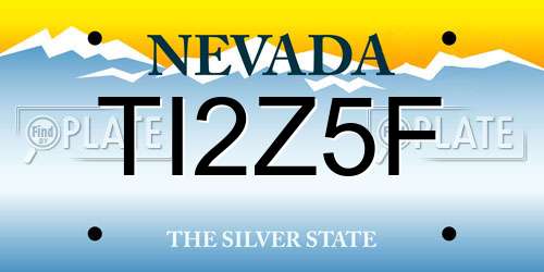 TI2Z5F Nevada License Plate