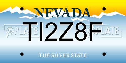 TI2Z8F Nevada License Plate