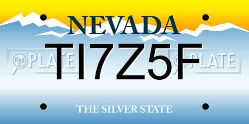 TI7Z5F Nevada License Plate