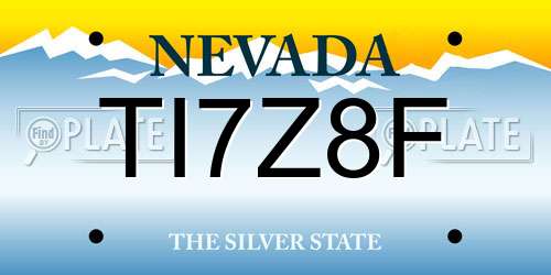 TI7Z8F Nevada License Plate