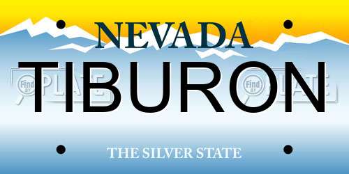 TIBURON Nevada License Plate
