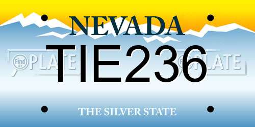 TIE236 Nevada License Plate