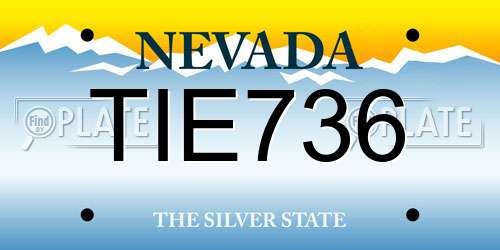 TIE736 Nevada License Plate