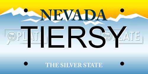 TIERSY Nevada License Plate