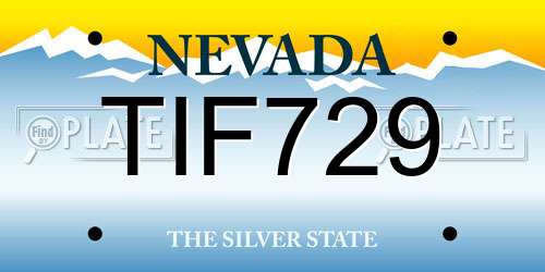 TIF729 Nevada License Plate