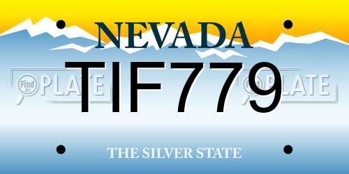 TIF779 Nevada License Plate