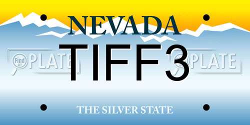 TIFF3 Nevada License Plate