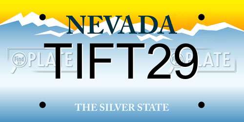 TIFT29 Nevada License Plate