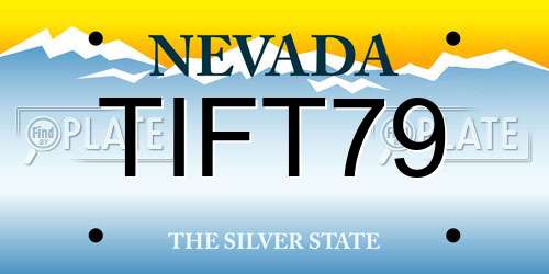 TIFT79 Nevada License Plate