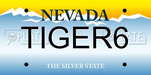 TIGER6 Nevada License Plate