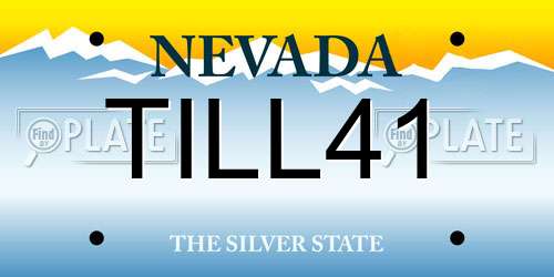 TILL41 Nevada License Plate