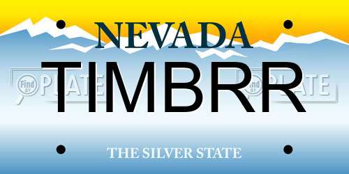 TIMBRR Nevada License Plate