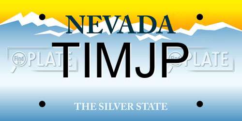 TIMJP Nevada License Plate