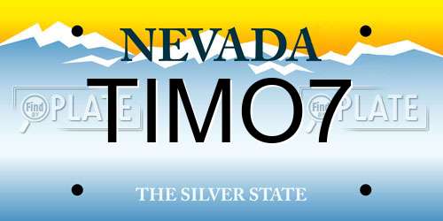 TIMO7 Nevada License Plate