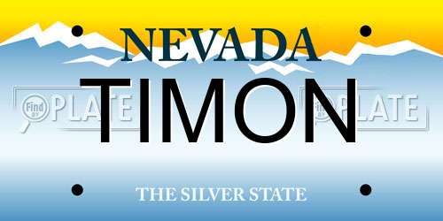 TIMON Nevada License Plate