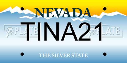 TINA21 Nevada License Plate