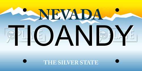 TIOANDY Nevada License Plate