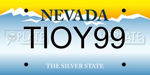 TIOY99 Nevada License Plate
