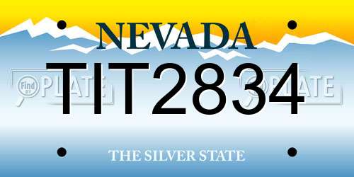 TIT2834 Nevada License Plate