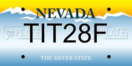 TIT28F Nevada License Plate