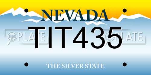 TIT435 Nevada License Plate