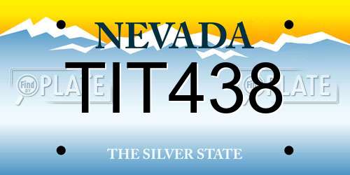 TIT438 Nevada License Plate