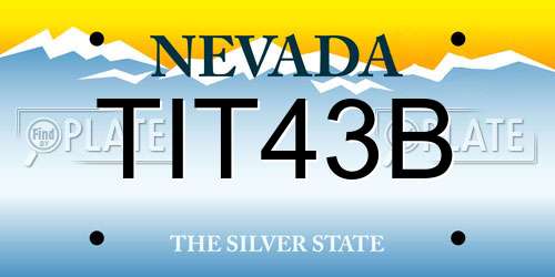 TIT43B Nevada License Plate