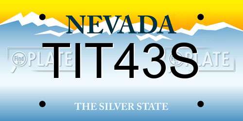 TIT43S Nevada License Plate