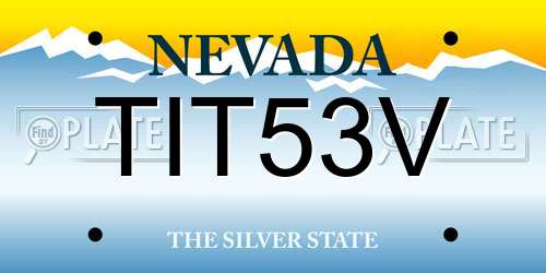 TIT53V Nevada License Plate