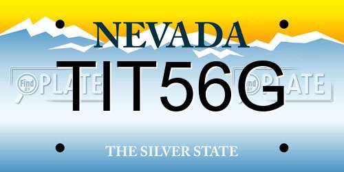 TIT56G Nevada License Plate