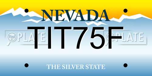 TIT75F Nevada License Plate