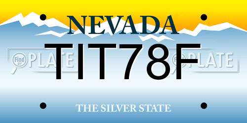 TIT78F Nevada License Plate