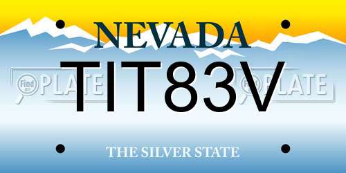 TIT83V Nevada License Plate
