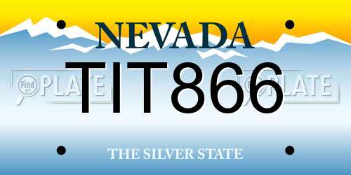 TIT866 Nevada License Plate