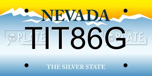 TIT86G Nevada License Plate