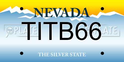TITB66 Nevada License Plate