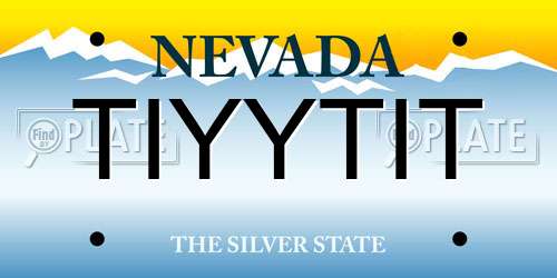 TIYYTIT Nevada License Plate
