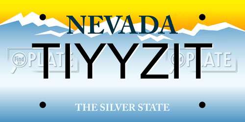 TIYYZIT Nevada License Plate