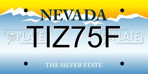 TIZ75F Nevada License Plate