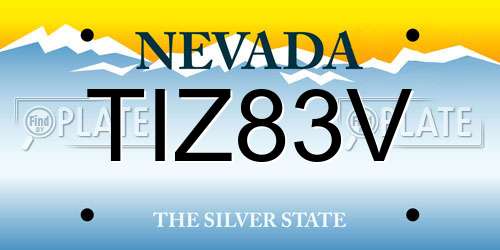 TIZ83V Nevada License Plate
