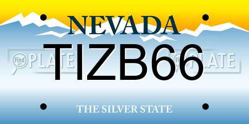 TIZB66 Nevada License Plate