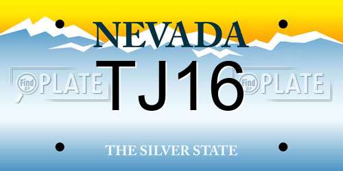 TJ16 Nevada License Plate