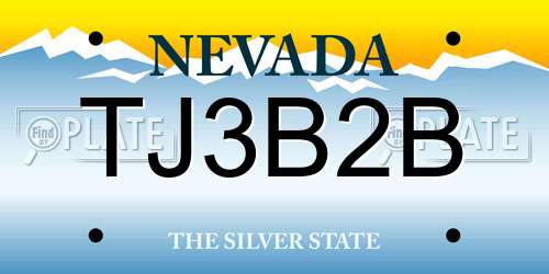 TJ3B2B Nevada License Plate