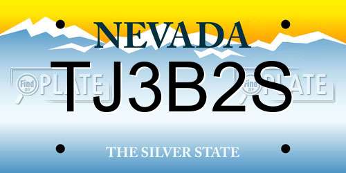 TJ3B2S Nevada License Plate